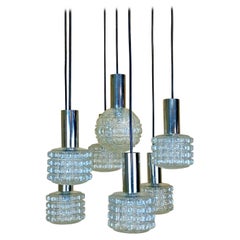 60s 70s Ceiling Light Hanging Lamp Cascade Lamp Glass Space Age Design