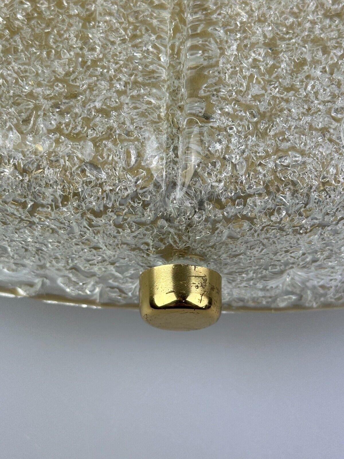 60s 70s Ceiling Light Lamp Plafoniere Flush Mount Ice Glass Hillebrand For Sale 10