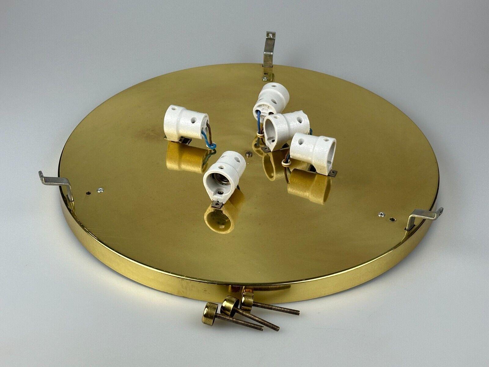60s 70s Ceiling Light Lamp Plafoniere Flush Mount Ice Glass Hillebrand For Sale 11