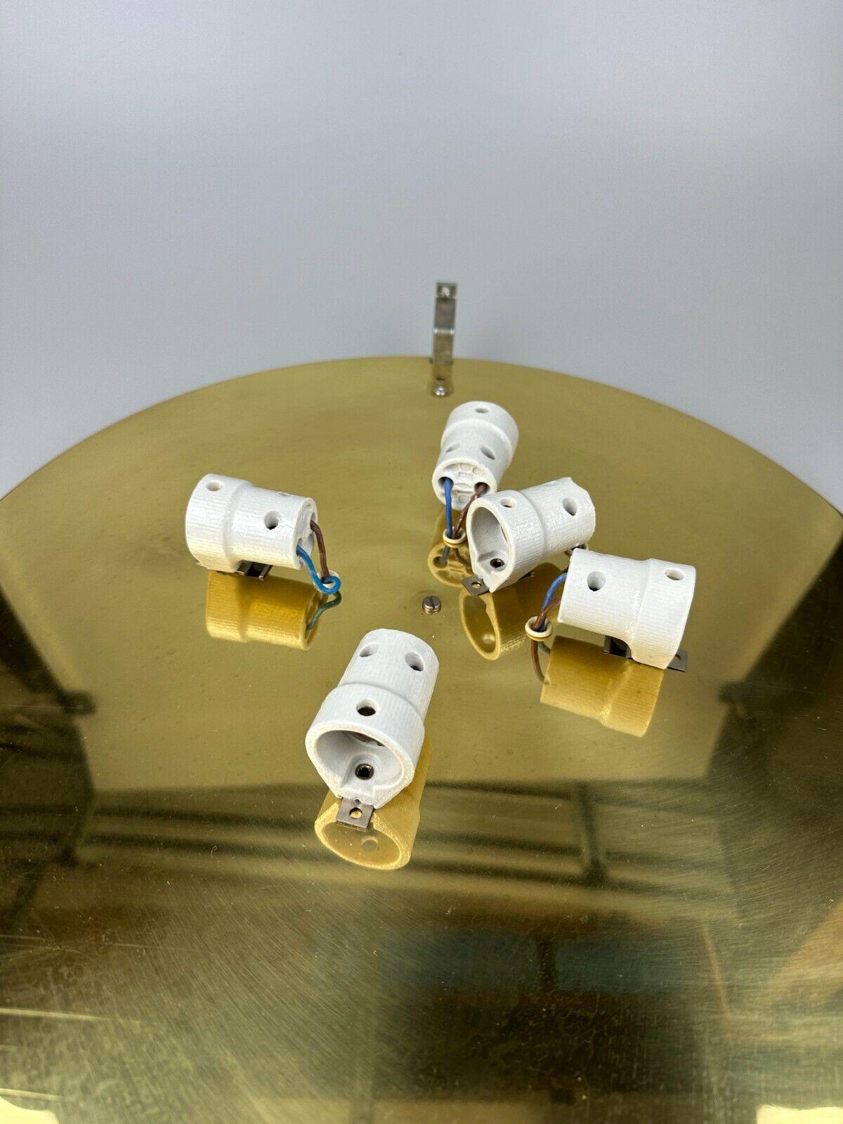 60s 70s Ceiling Light Lamp Plafoniere Flush Mount Ice Glass Hillebrand For Sale 12