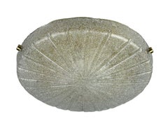 60s 70s Plafonnier Plafoniere Flush Mount Ice Glass Hillebrand