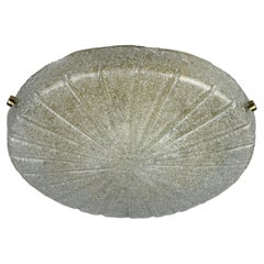 60s 70s Plafonnier Plafoniere Flush Mount Ice Glass Hillebrand