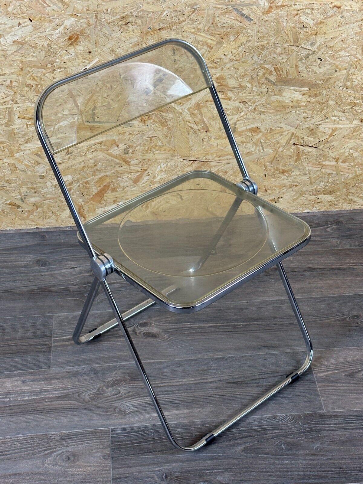 60s 70s chair folding chair plexiglass G.Piretti for A.Castelli Plia Italy In Good Condition For Sale In Neuenkirchen, NI