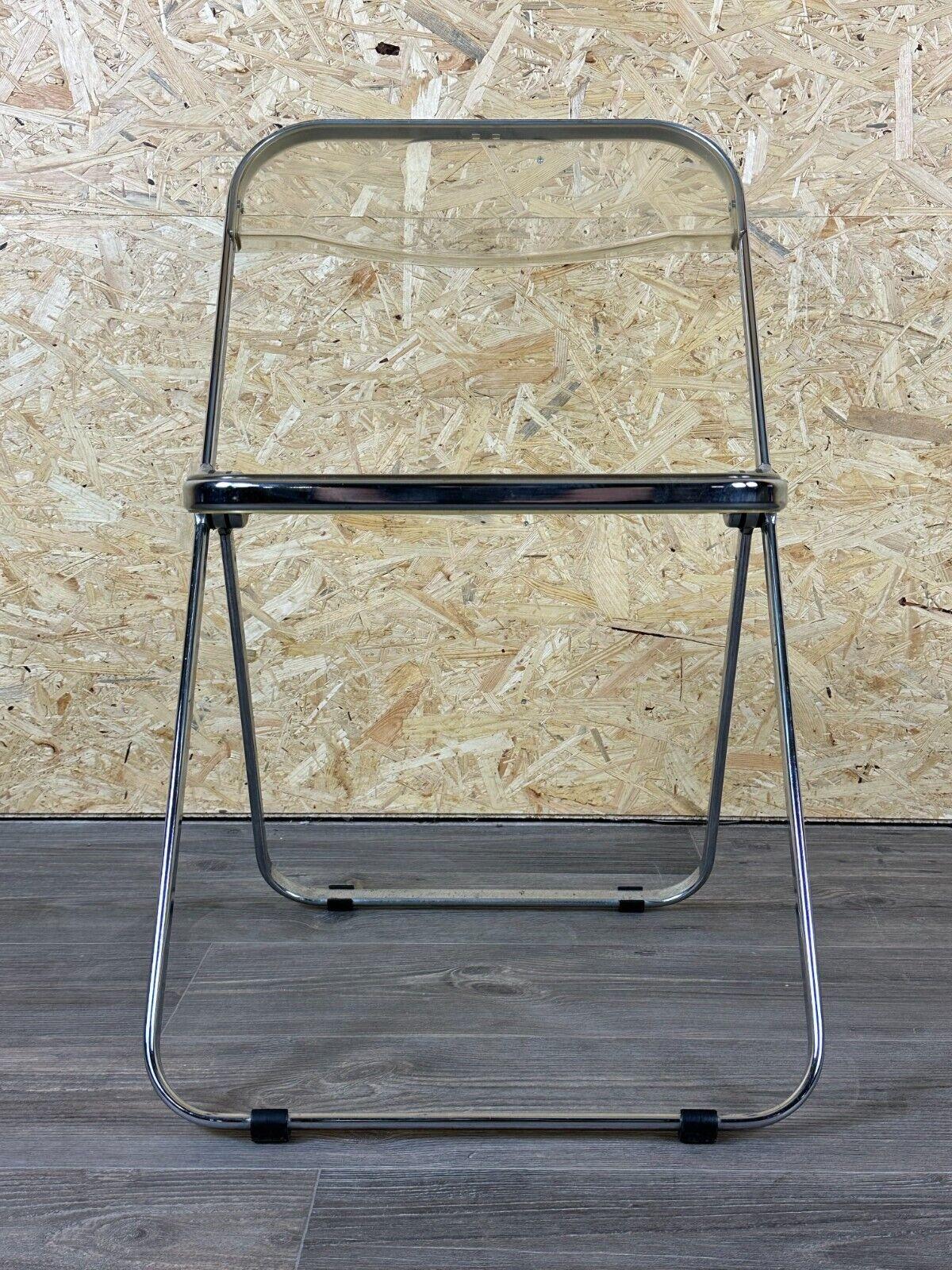 Late 20th Century 60s 70s chair folding chair plexiglass G.Piretti for A.Castelli Plia Italy For Sale