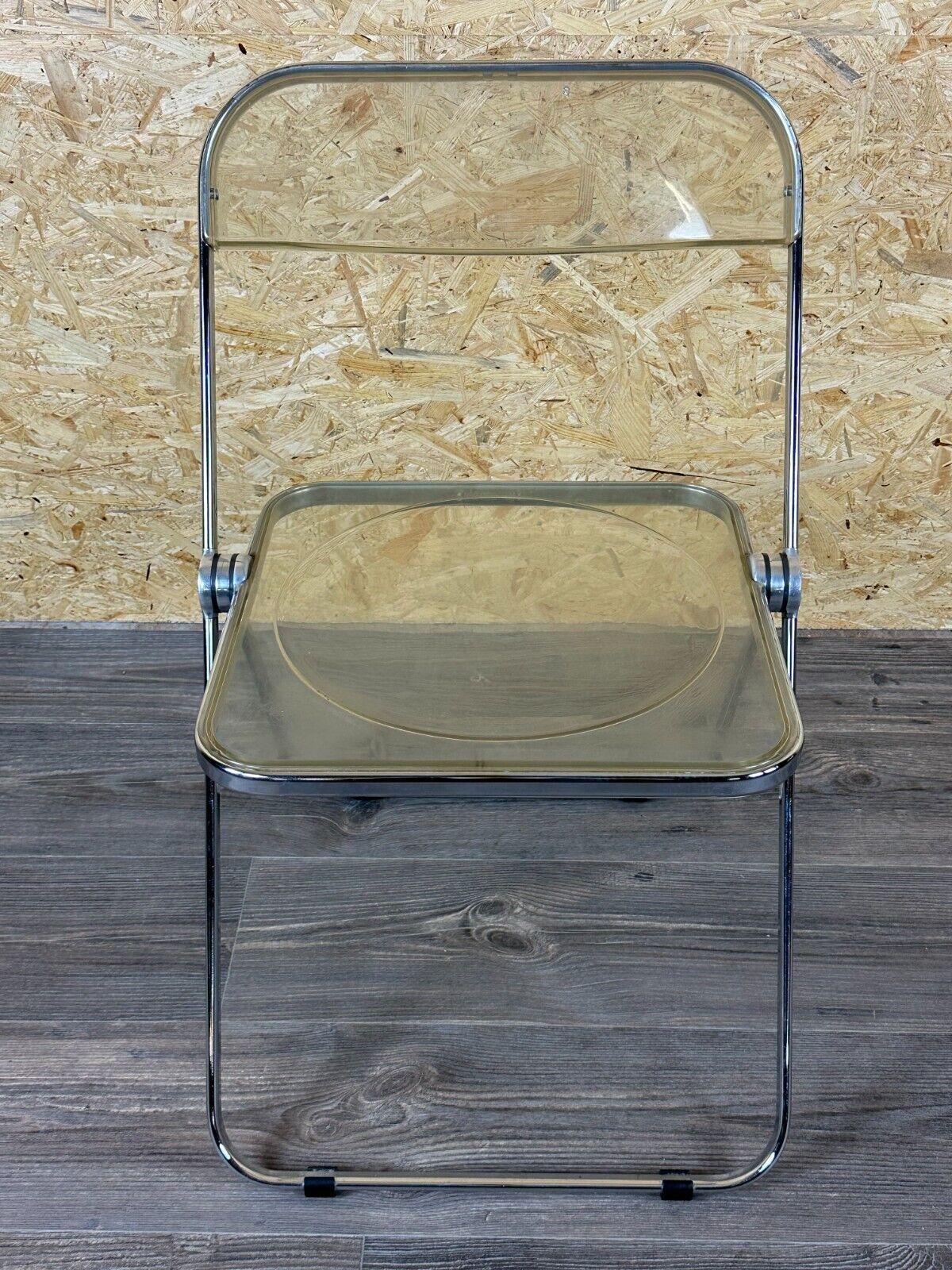 Metal 60s 70s chair folding chair plexiglass G.Piretti for A.Castelli Plia Italy