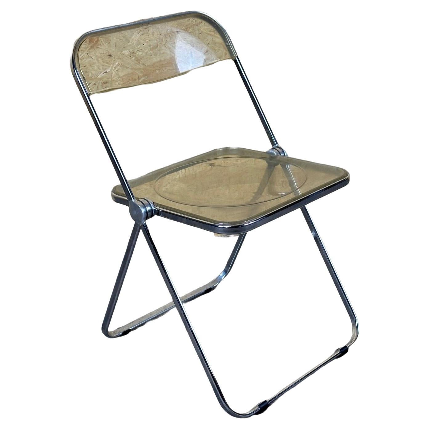 60s 70s chair folding chair plexiglass G.Piretti for A.Castelli Plia Italy For Sale