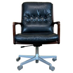 Vintage 60s 70s Chair Office Chair Eugen Schmidt Solofom Swivel Chair Leather Design