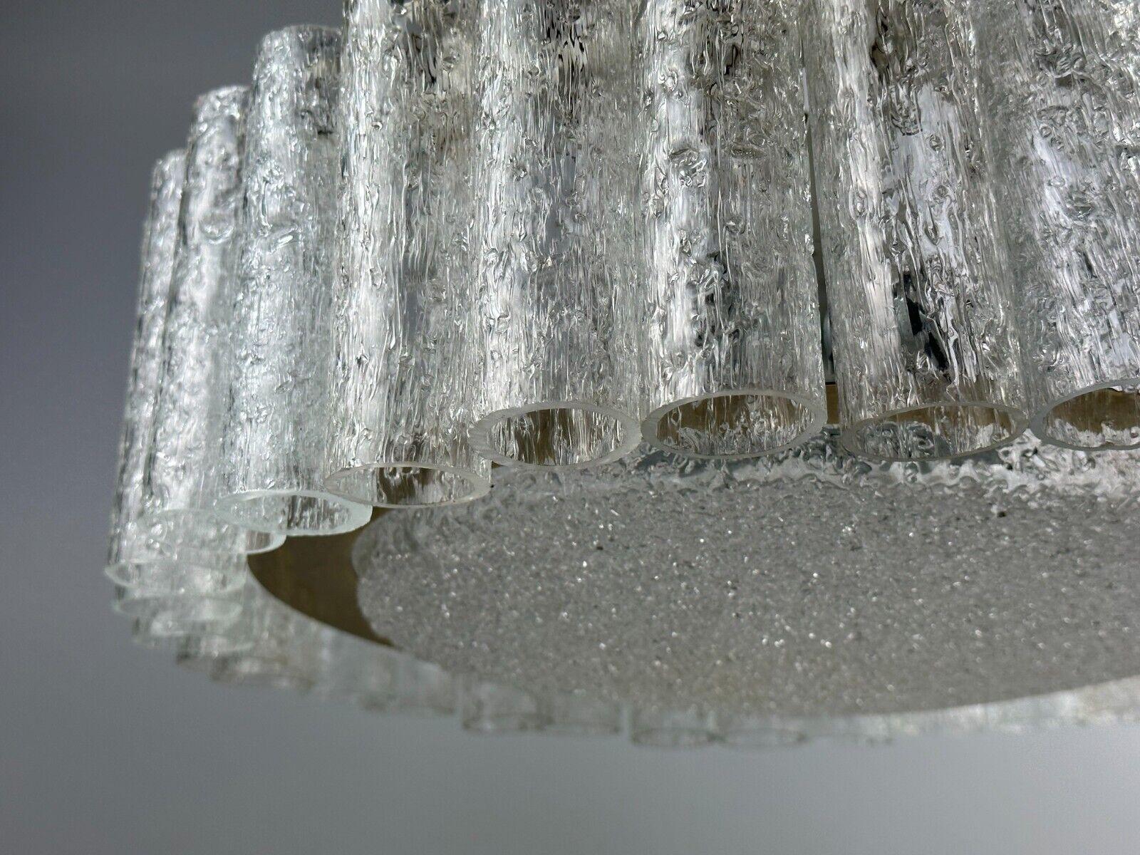 60s 70s chandelier ceiling lamp Doria Leuchten Germany Ice glass design For Sale 5