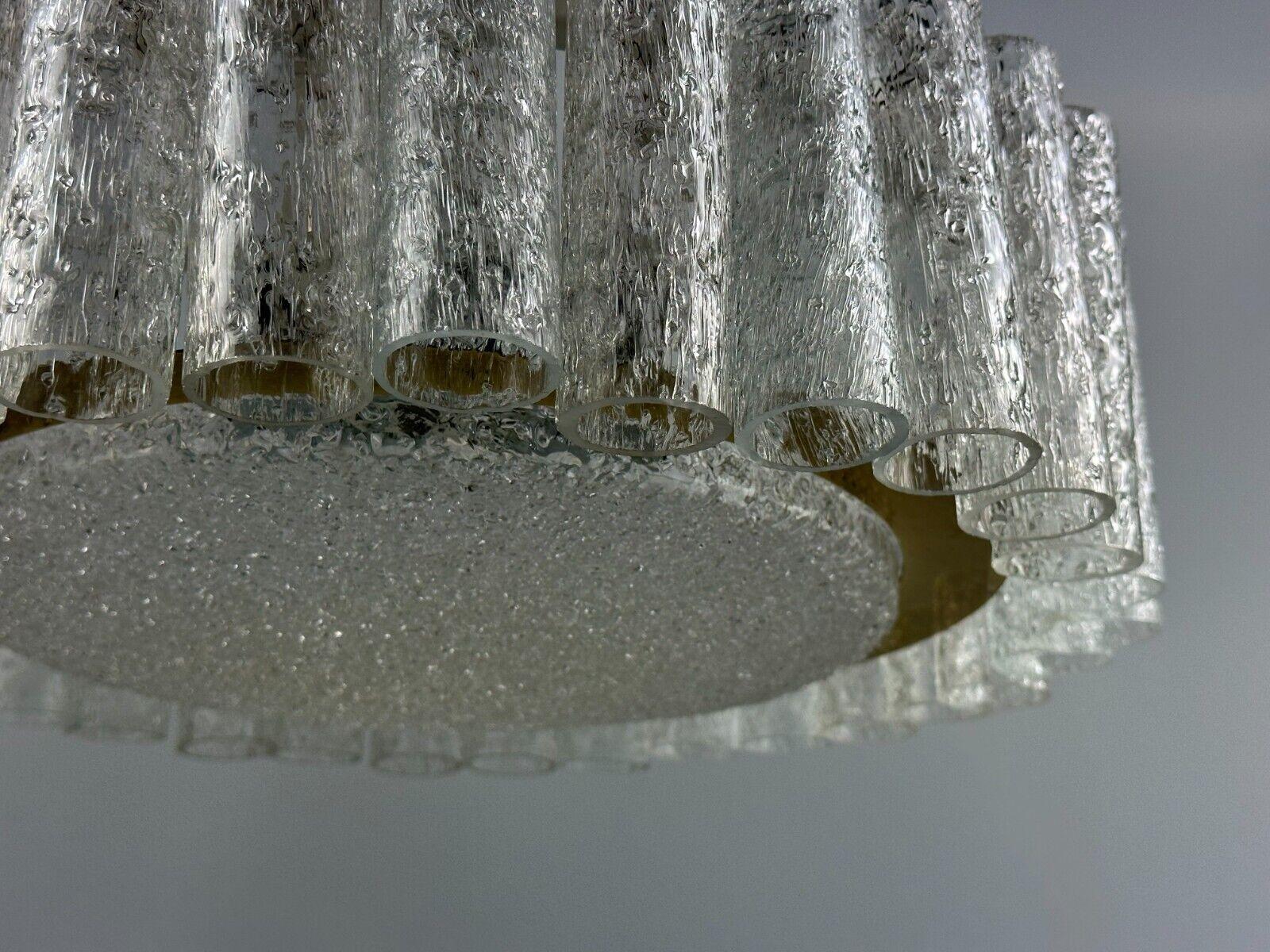 60s 70s chandelier ceiling lamp Doria Leuchten Germany Ice glass design For Sale 6