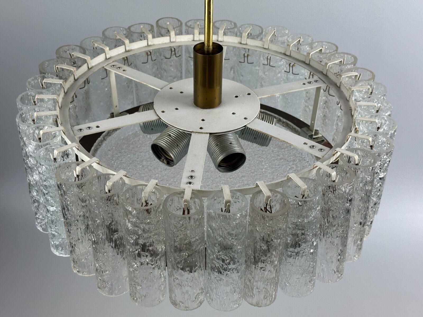 60s 70s chandelier ceiling lamp Doria Leuchten Germany Ice glass design For Sale 13