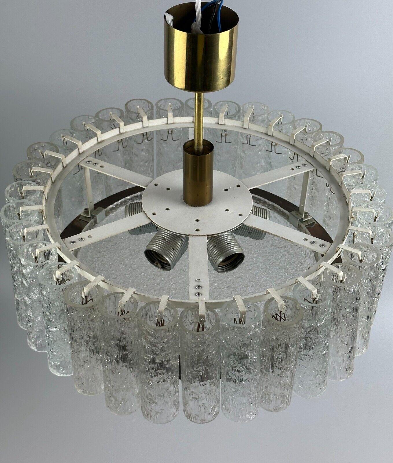 Late 20th Century 60s 70s chandelier ceiling lamp Doria Leuchten Germany Ice glass design For Sale