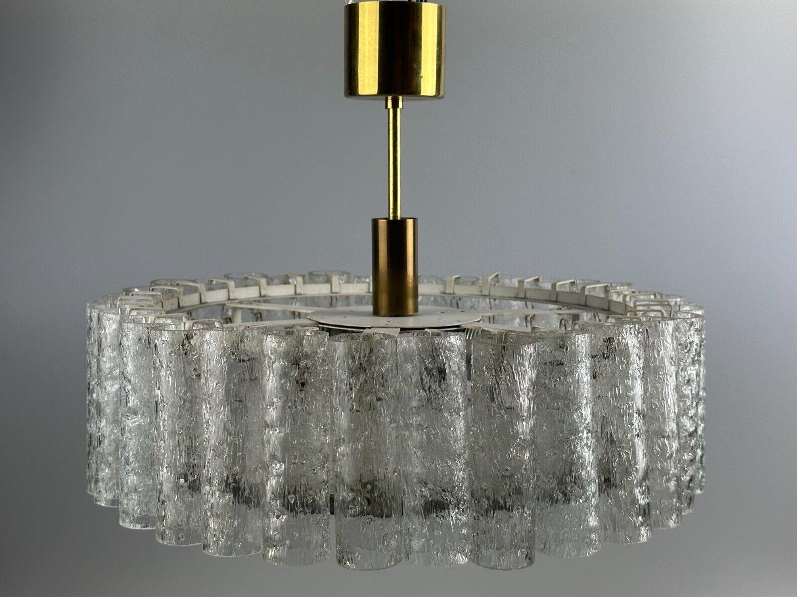 60s 70s chandelier ceiling lamp Doria Leuchten Germany Ice glass design For Sale 3