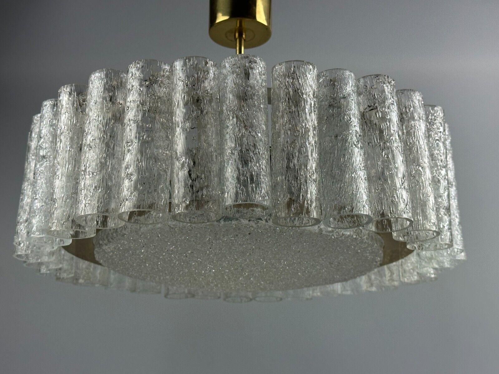 60s 70s chandelier ceiling lamp Doria Leuchten Germany Ice glass design For Sale 4