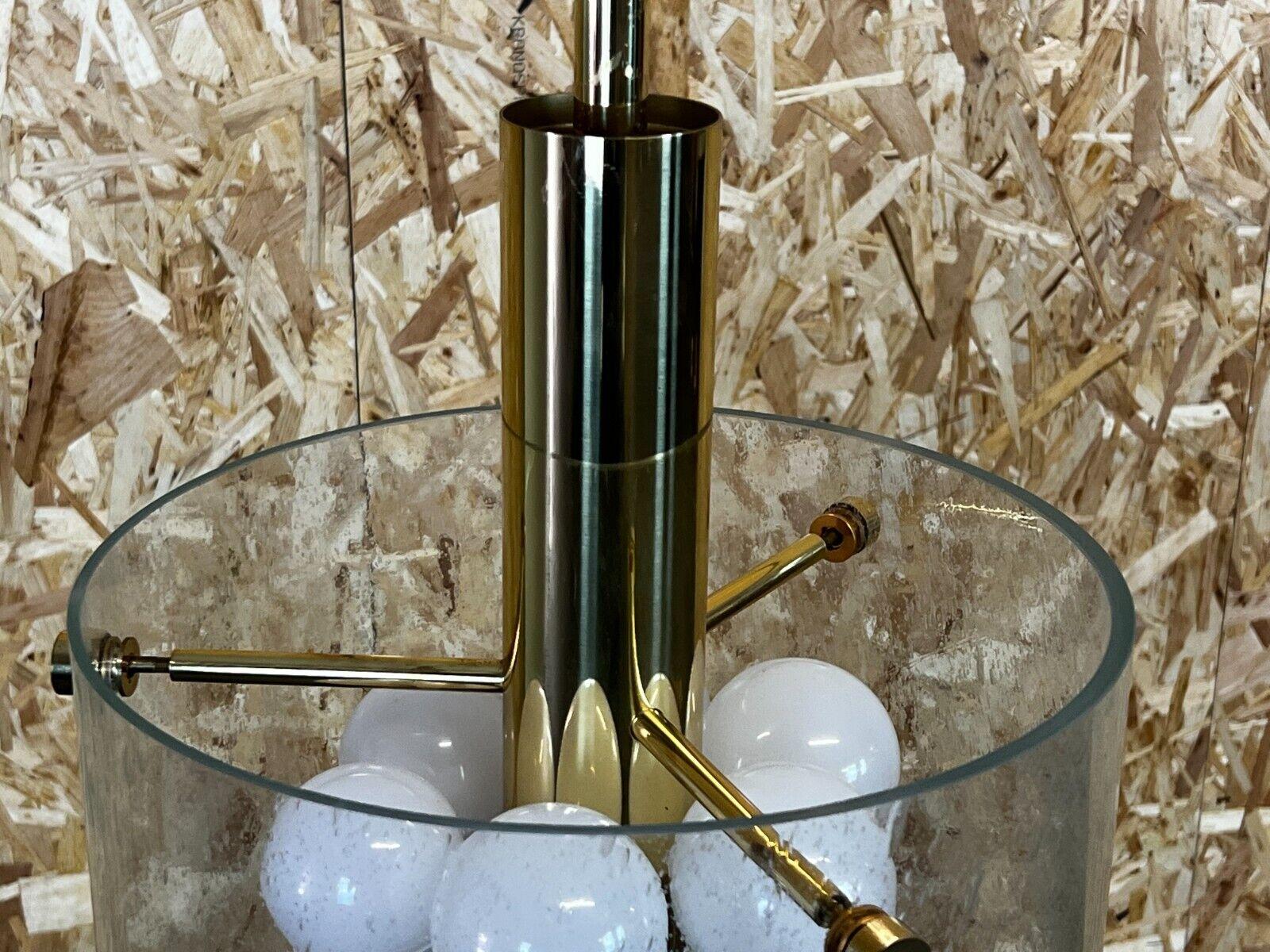 60s 70s Chandelier Huge Chandelier Pendant Lamp Limburg Glass & Chrome Design For Sale 1