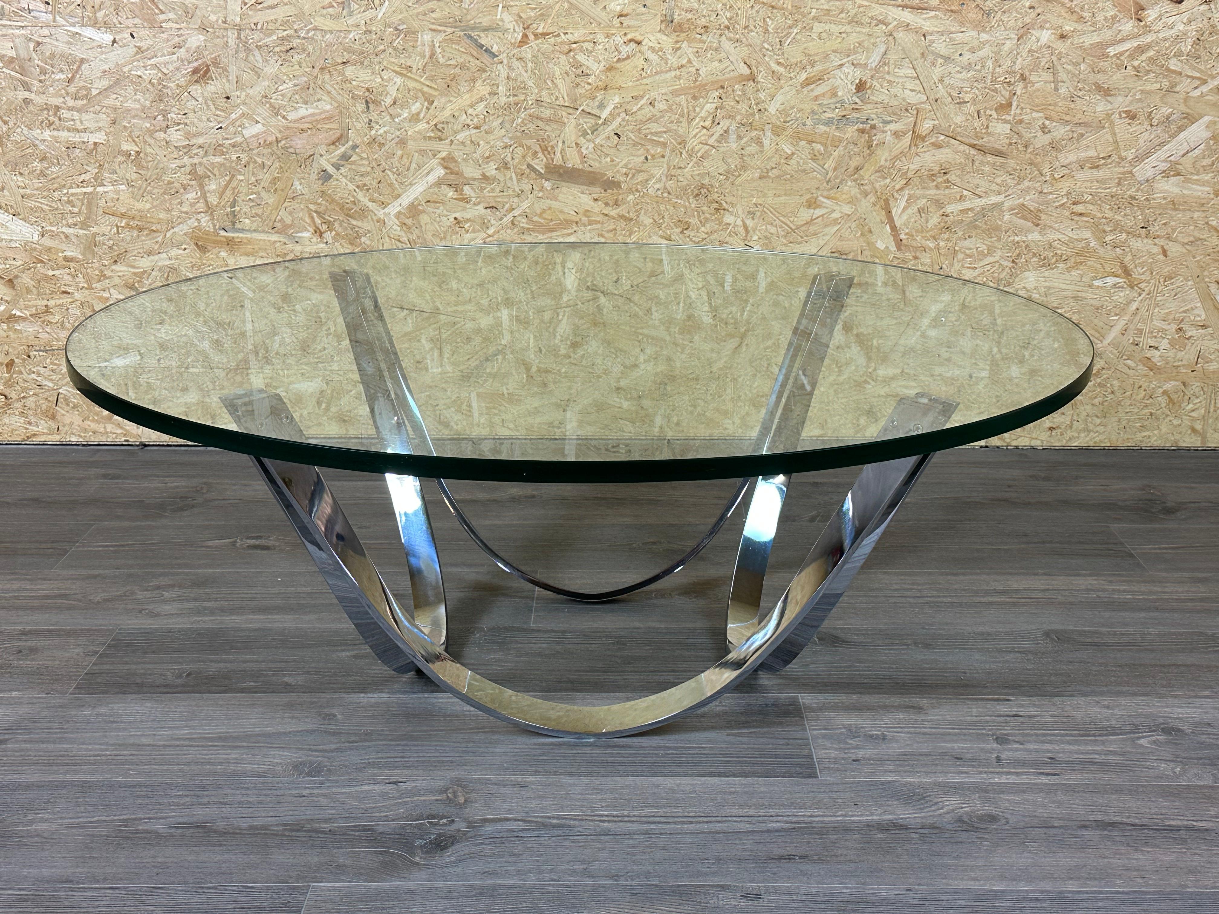 Table basse 60s 70s table en verre par Werner Lindner pour Bacher A Space

Objet : table basse

Fabricant : Bacher

Condit : bon

Âge : environ 1960-1970

Dimensions :

Diamètre = 110 cm
Hauteur = 42cm

Autres notes :

MATERIAL : verre, métal.

Les