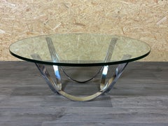 60er 70er Jahre Couchtisch Glastisch von Werner Lindner für Bacher Space Age