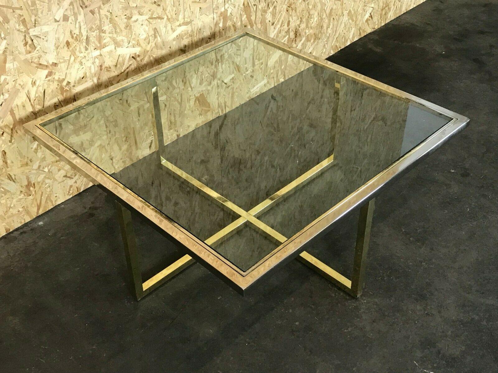 Glass 60s 70s Coffee Table in Brass and Chrome Coffee Table Coffee Table Design
