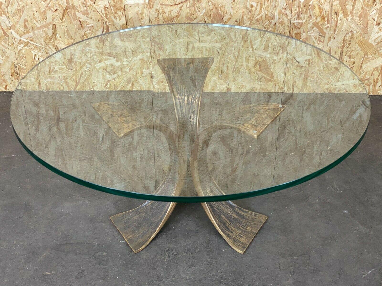 60s 70s Coffee Table Luciano Frigerio Brutalist Bronze Glass Table For Sale 7