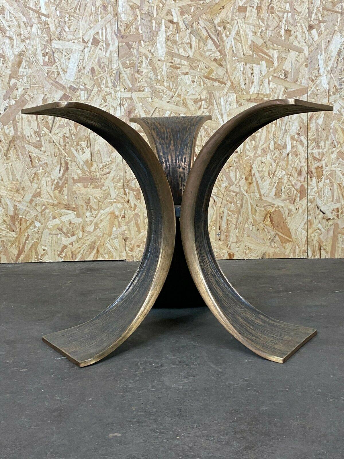 Late 20th Century 60s 70s Coffee Table Luciano Frigerio Brutalist Bronze Glass Table For Sale