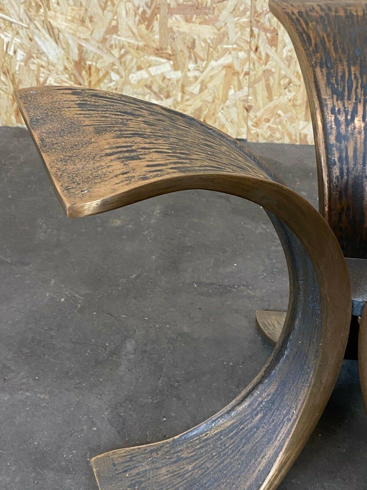 Métal 60s 70s Table basse Luciano Frigerio Table en verre bronze brutaliste en vente