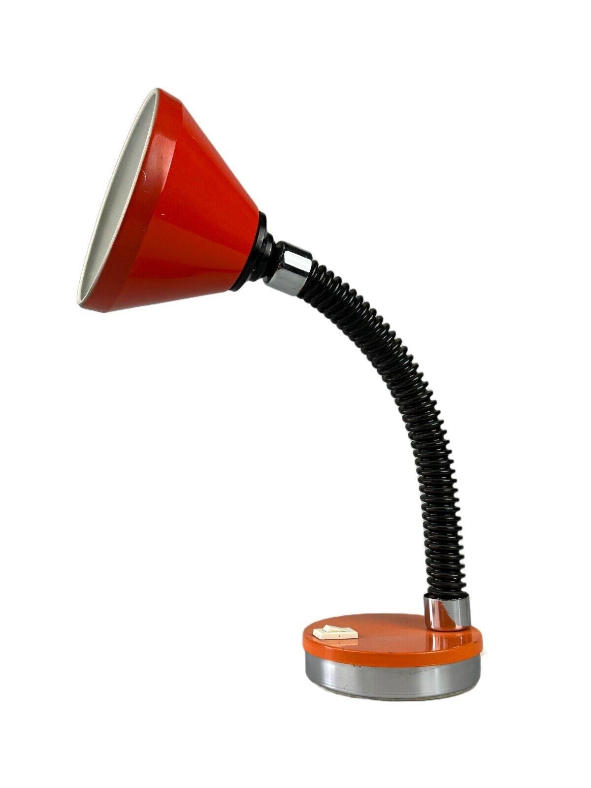 60s 70s Desk Lamp Table Lamp Germany Flexible Design Space Age

Object: table lamp

Manufacturer:

Condition: good - vintage

Age: around 1960-1970

Dimensions:

Width = 29cm
Depth = 15cm
Height = 38cm

Material: metal

Other notes:

E27 socket

The