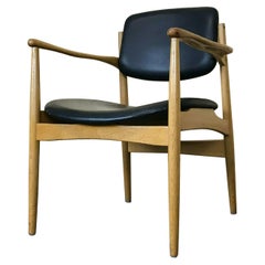 Sedia da pranzo anni '70 Sedia a braccio Design danese Oak Eiche Danimarca