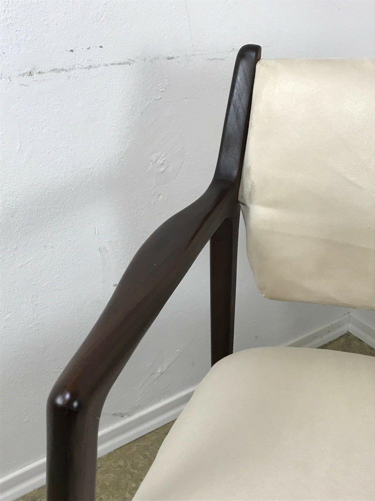 Fabric 60s 70s Dining Chair Arm Chair Danish Design Teak Denmark For Sale
