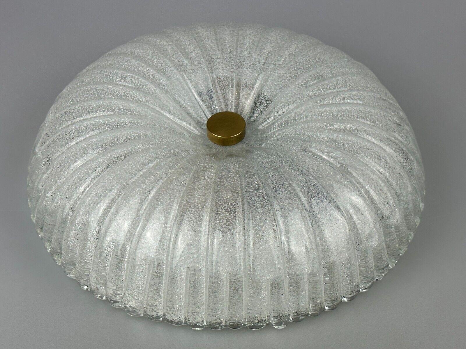 60s 70s Fischer Leuchten Germany Plafoniere Flush Mount Ice Glass Design 7