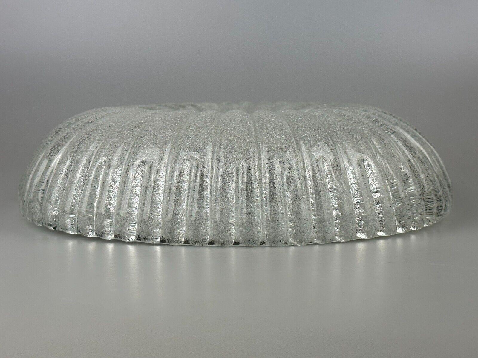 60s 70s Fischer Leuchten Germany Plafoniere Flush Mount Ice Glass Design 3
