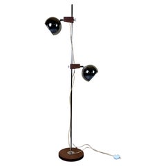 60s 70s floor lamp Floor by Temde Leuchten in teak and chrome Space Age