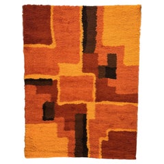 60s 70s, Geometric, Abstract Pattern, UNUSED, Rya Rug, Modern Mid Century, Wool