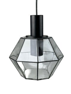 60er 70er Jahre Hängelampe Deckenlampe von Limburg Leuchten Deutschland Glas Metall