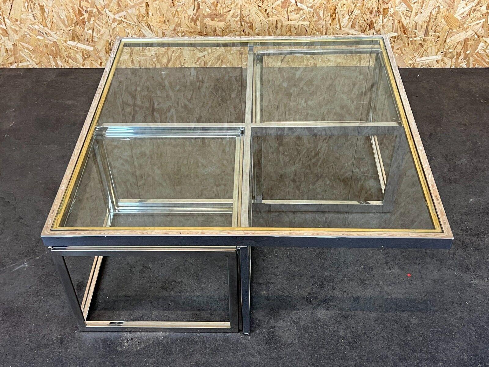 60s 70s Jean Charles Maison Huge Coffee Table Chrome & Brass 2 Nesting Tables For Sale 5