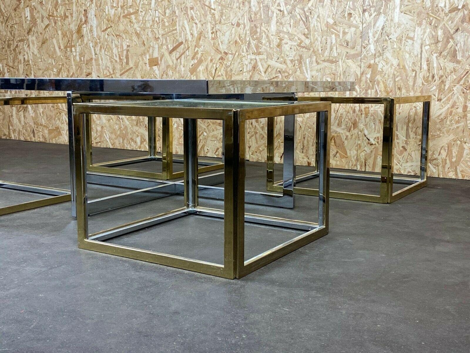 60s 70s Jean Charles Maison Huge Coffee Table Chrome & Brass 4 Nesting Tables 4