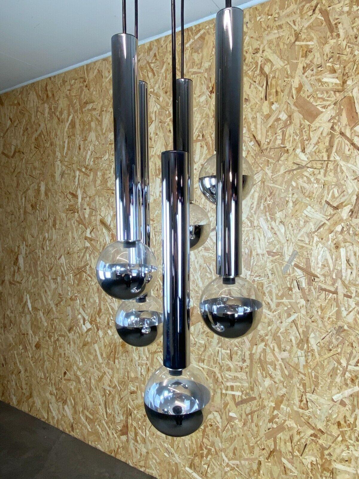 Lampada anni '60-'70 Lampada a cascata di Motoko Ishii per Staff Chrom a 6 fiamme in vendita 5