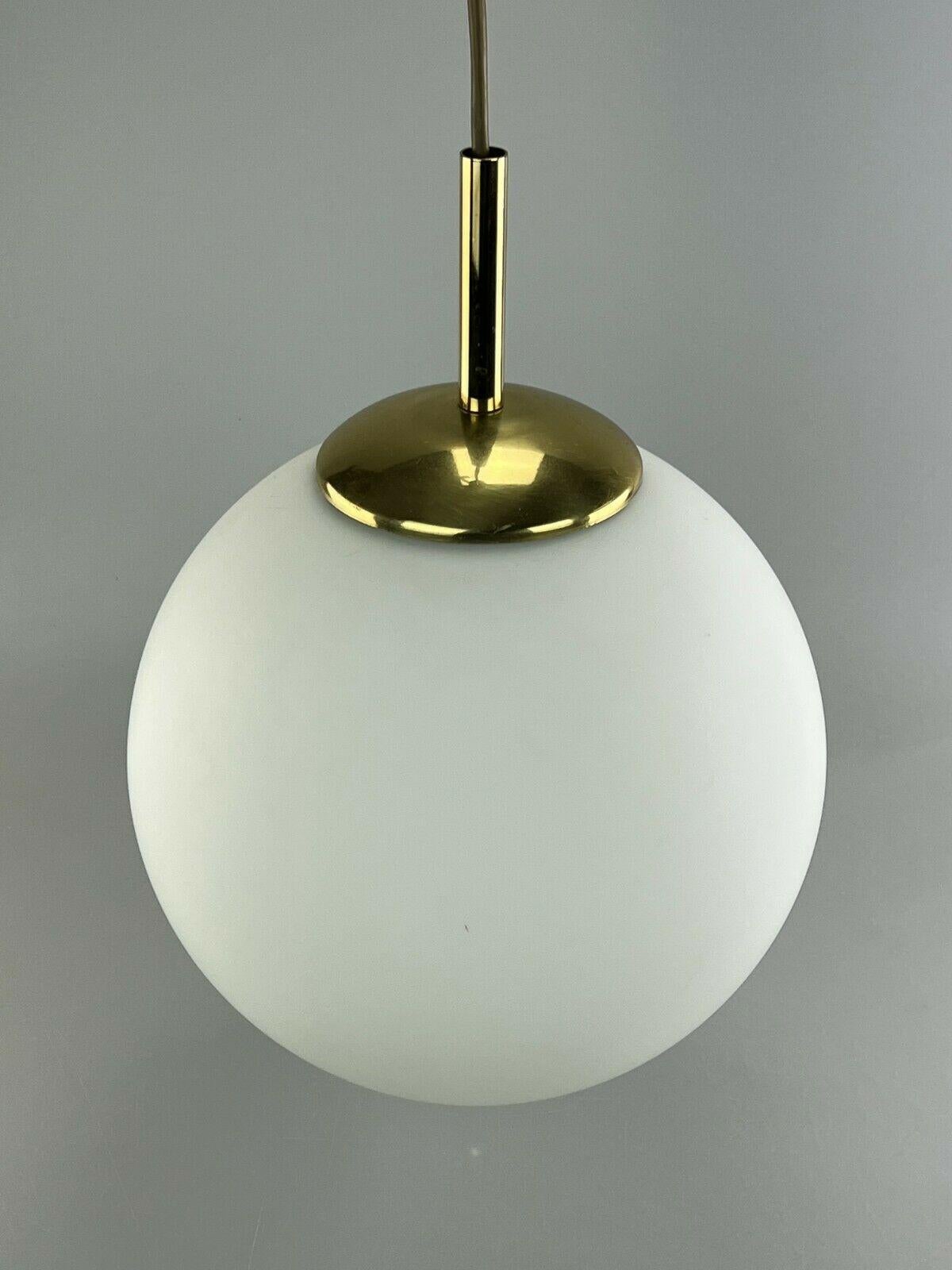 German 60s 70s Lamp Ceiling Lamp Ball Lamp Opal Brass Glass Space Age Design For Sale