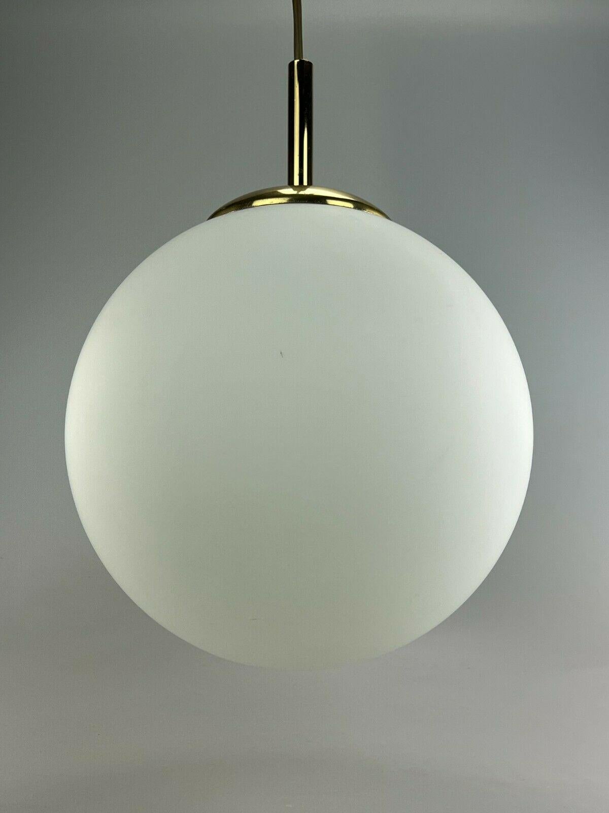 Late 20th Century 60s 70s Lamp Ceiling Lamp Ball Lamp Opal Brass Glass Space Age Design For Sale