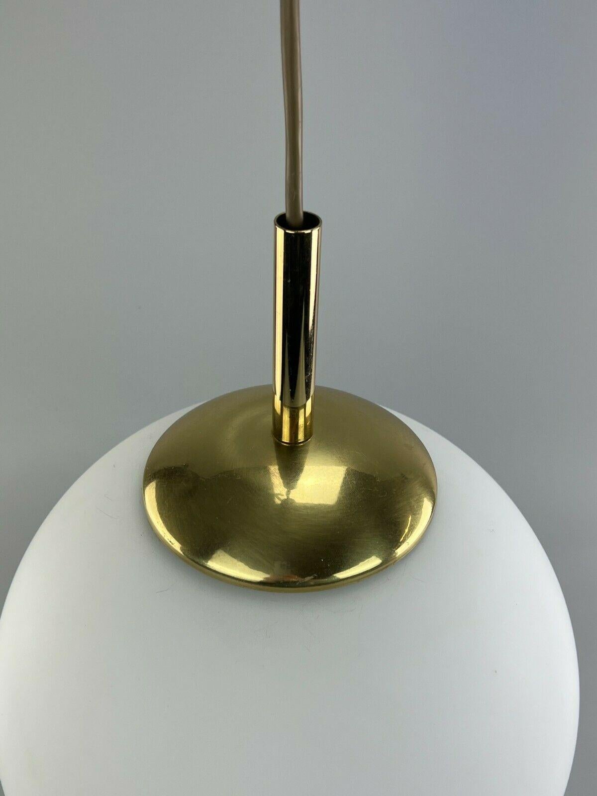Metal 60s 70s Lamp Ceiling Lamp Ball Lamp Opal Brass Glass Space Age Design For Sale