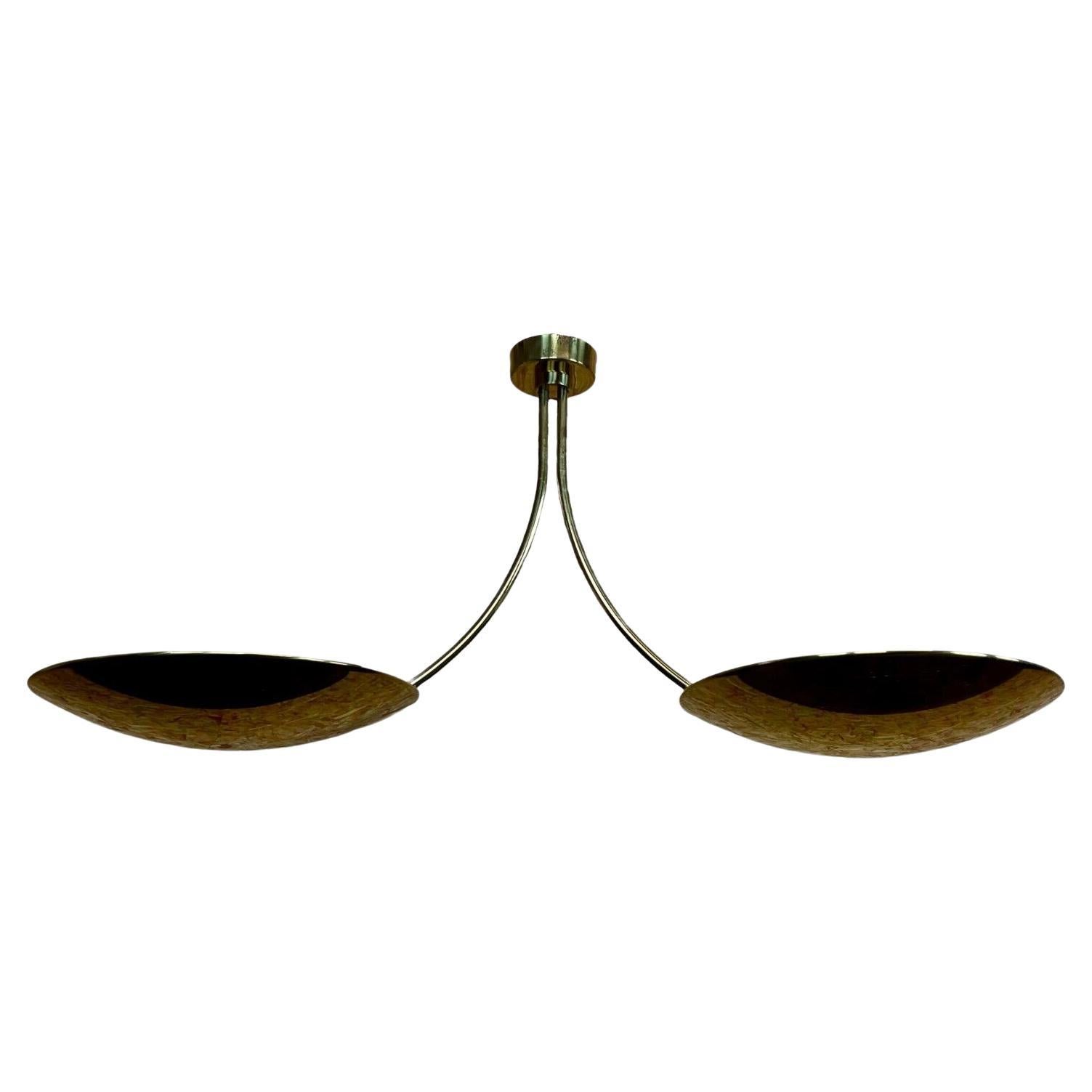 60s 70s Lamp Ceiling Lamp Florian Schulz "Duan" Brass Pendant Lamp Design For Sale