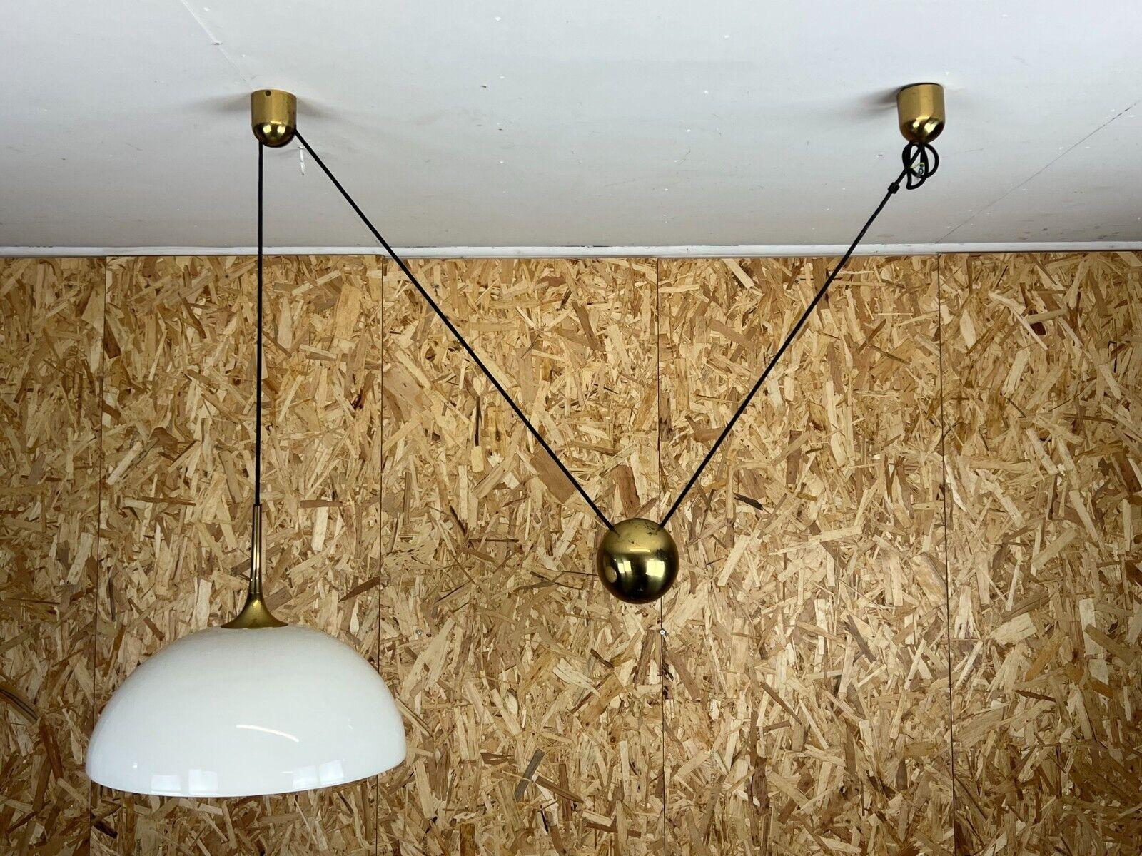 60s 70s Lamp Ceiling Lamp Hanging Lamp Florian Schulz Brass White Design In Good Condition In Neuenkirchen, NI