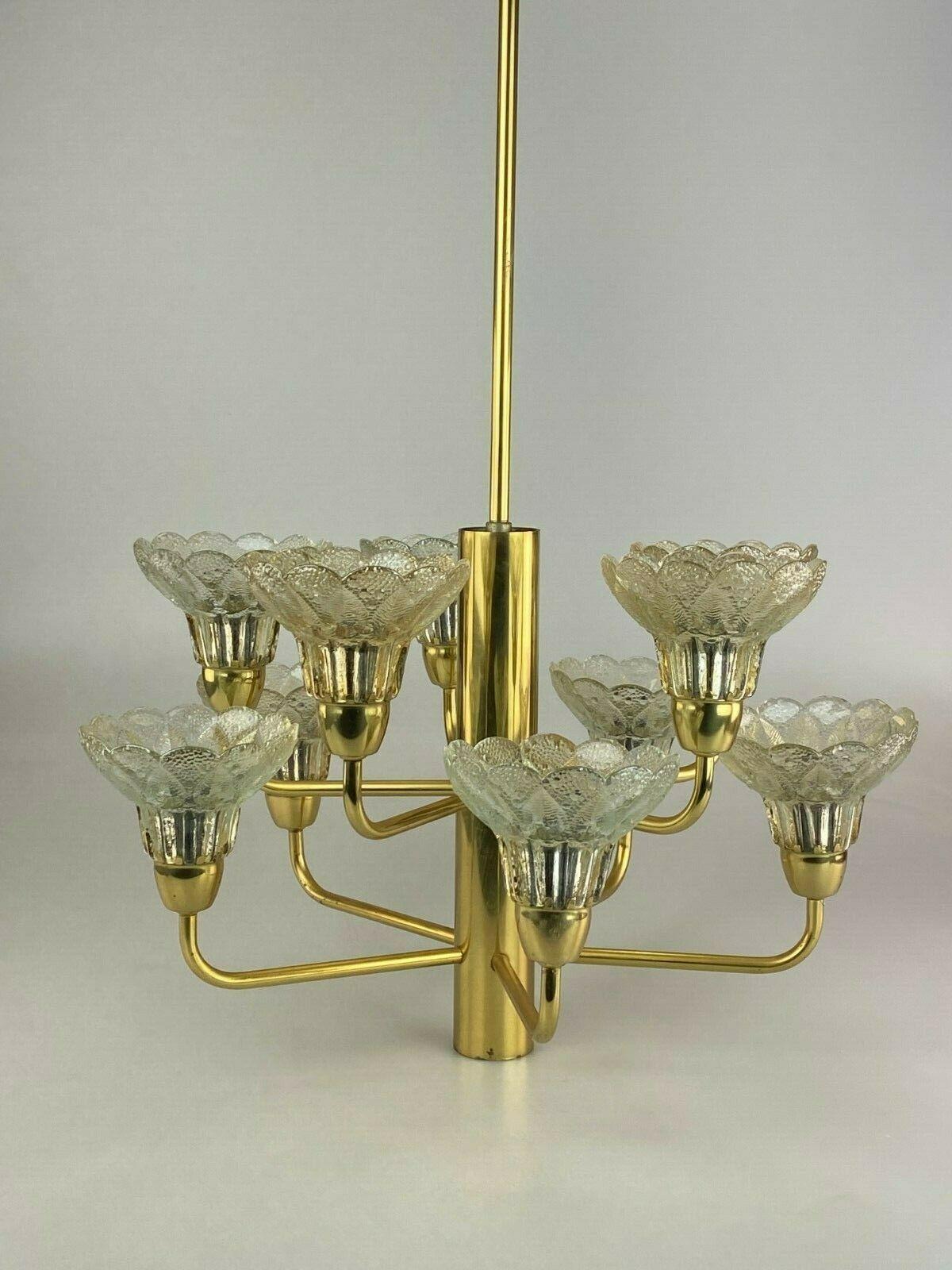 60s 70s Lamp Fixture Ceiling Lamp Chandelier Glass Space Age For Sale 2
