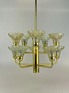 Lampada anni '60-'70 Lampadario da soffitto Lampadario in vetro A Space Age