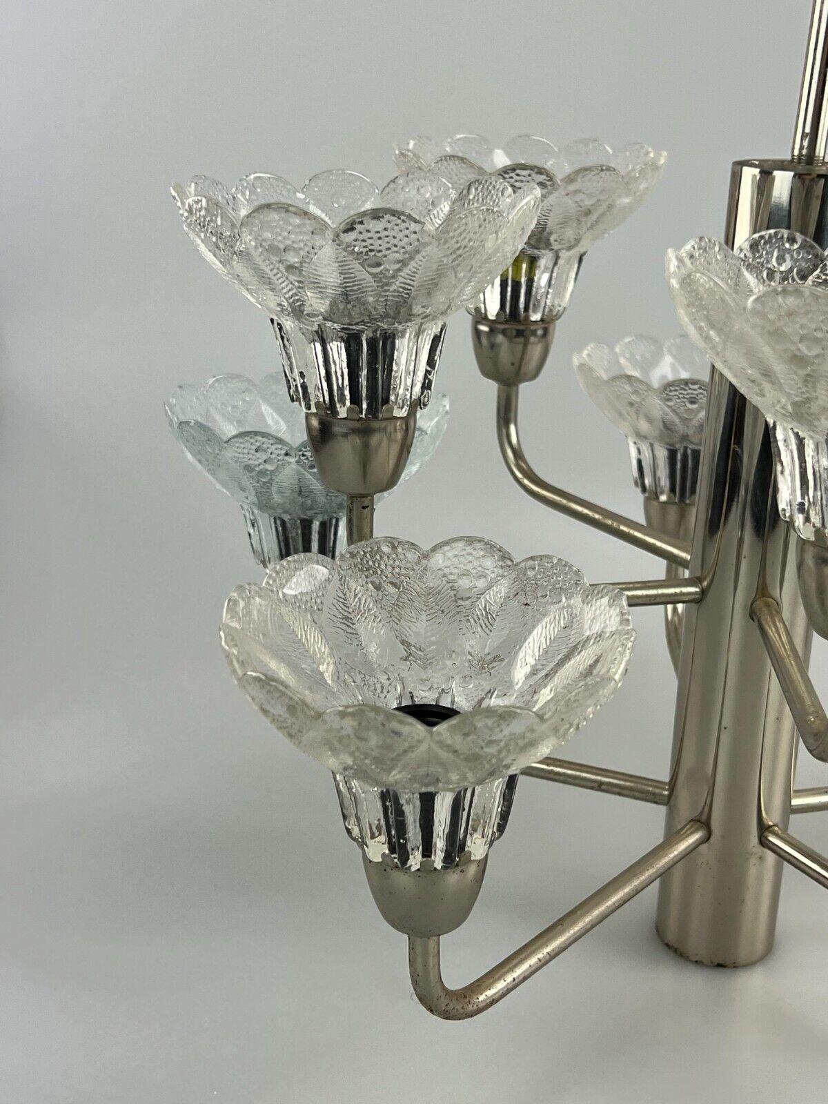 60s 70s Lamp Fixture Chandelier Glass Space Age Design For Sale 4