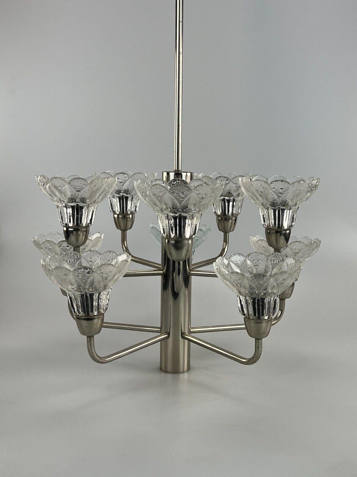 60s 70s Lamp Fixture Chandelier Glass Space Age Design For Sale 6