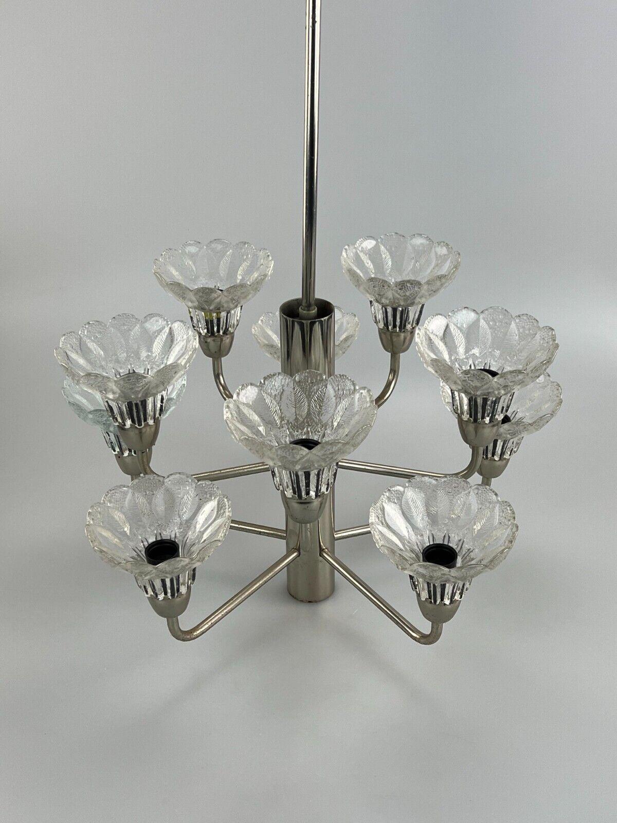 60s 70s Lamp Fixture Chandelier Glass Space Age Design In Good Condition For Sale In Neuenkirchen, NI