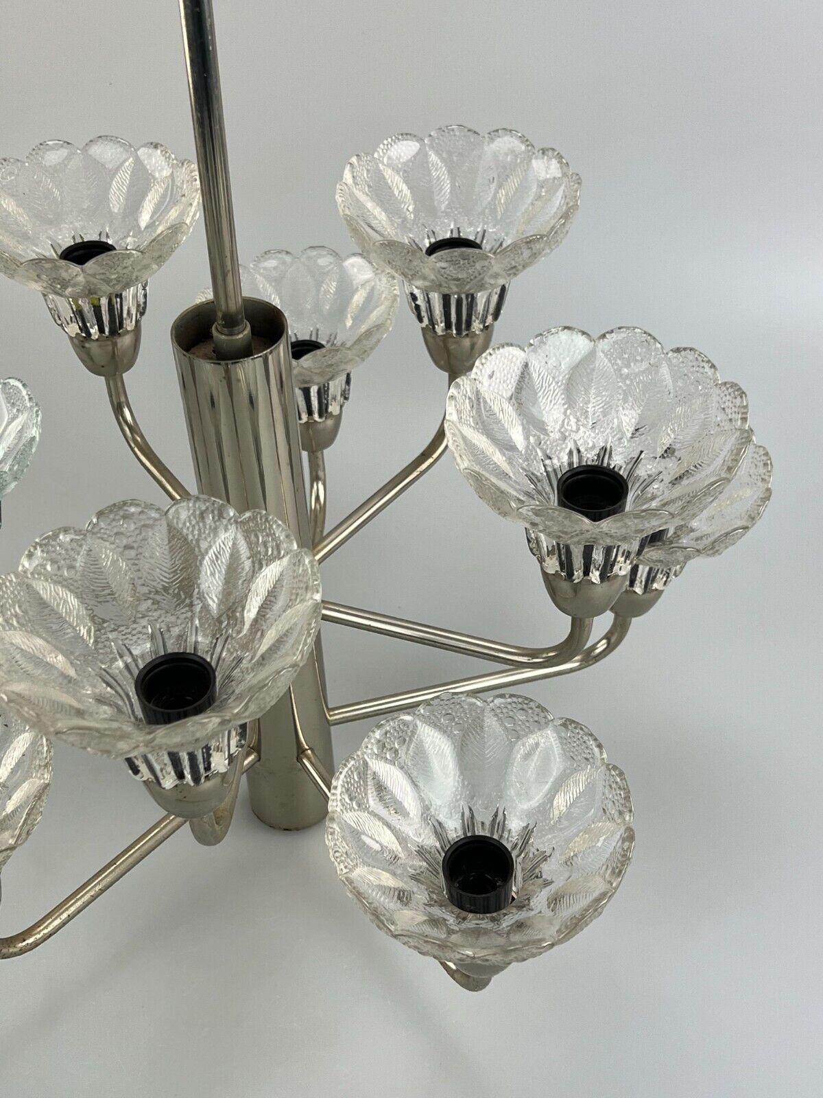 60s 70s Lamp Fixture Chandelier Glass Space Age Design For Sale 1