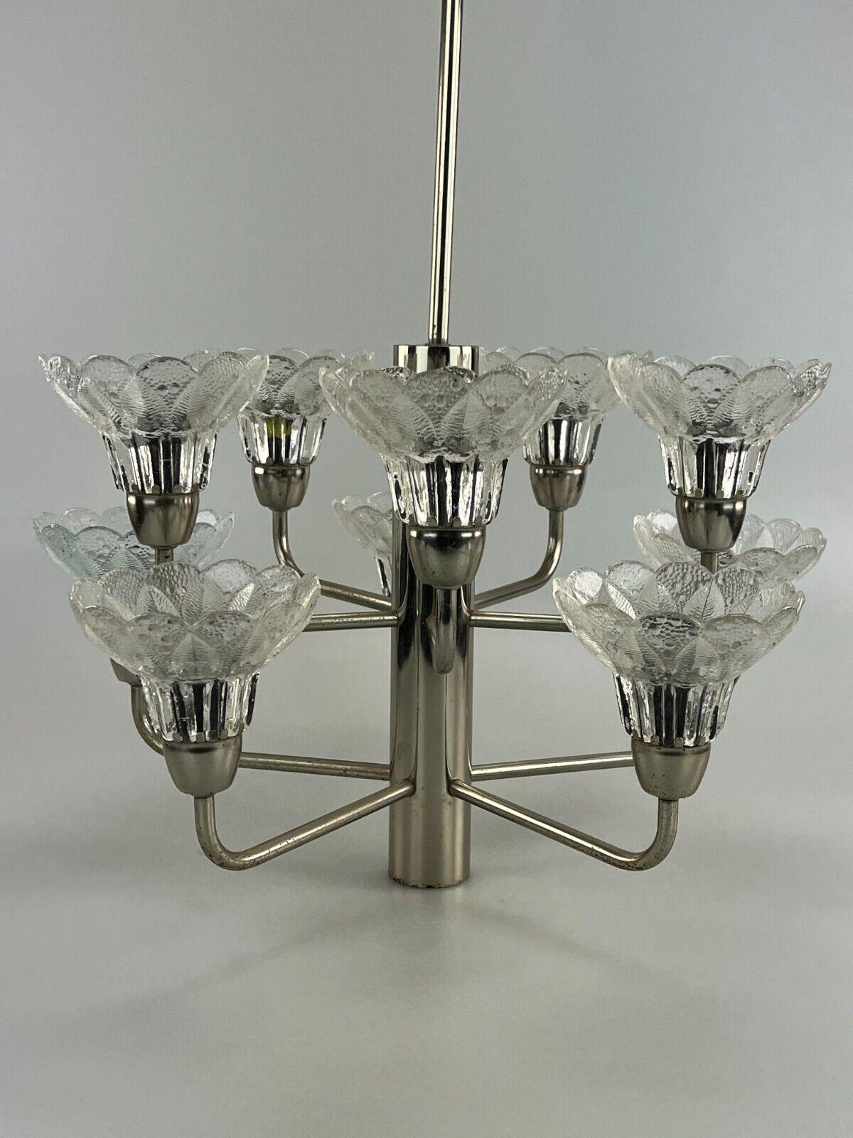 60s 70s Lamp Fixture Chandelier Glass Space Age Design For Sale 3
