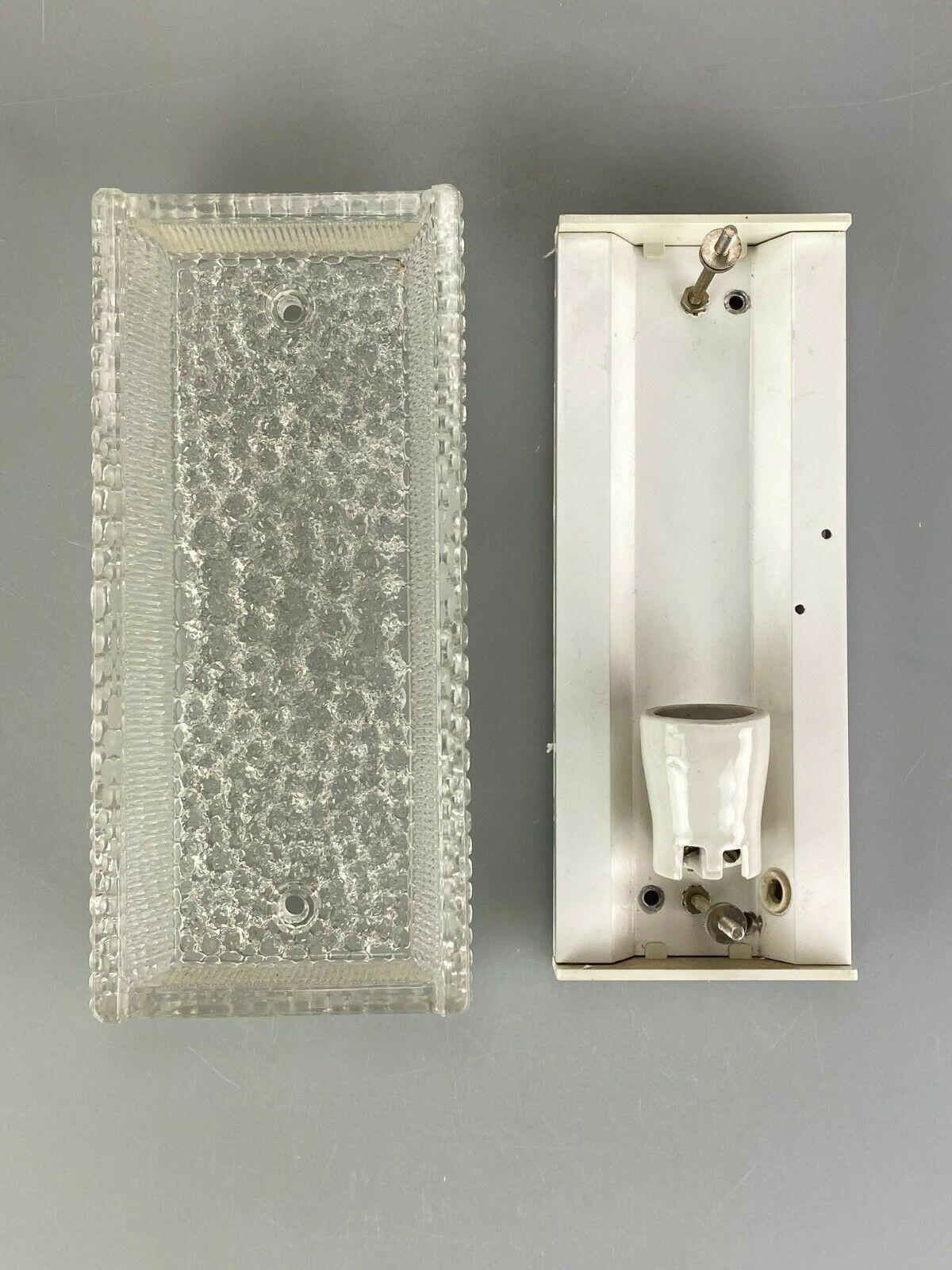 60s 70s Lamp Fixture Wall Sconce Wall Lamp Ice Glass Space Age Design For Sale 4