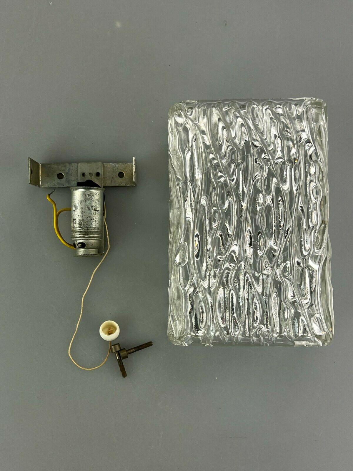 60er-Jahre, 70er-Jahre, Lampe, Wandleuchte, Eisglas, Space Age Design (Metall)