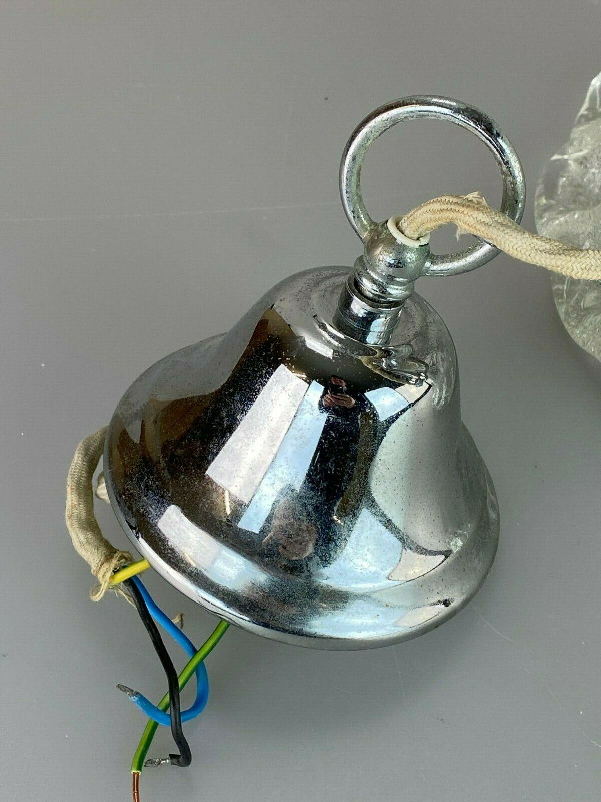 60s 70s Lamp Hanging Lamp Ball Lamp Bubble Chrome Glass Space Age Design For Sale 4